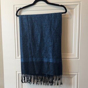 pashmina Two-Tone Navy and Light Blue Pashmina Scarf